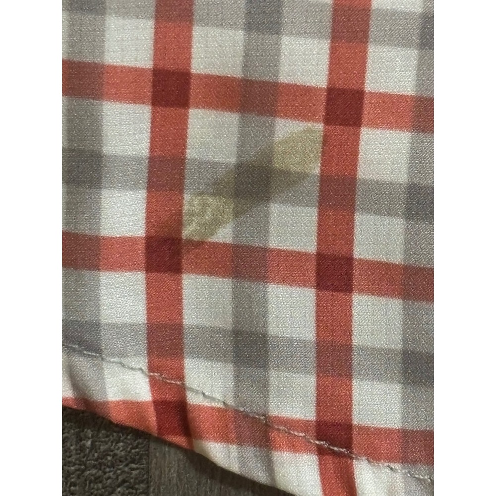 Huk Fishing Shirt Mens Large Orange Plaid Performance Long Sleeve Ventilated - Picture 5 of 5